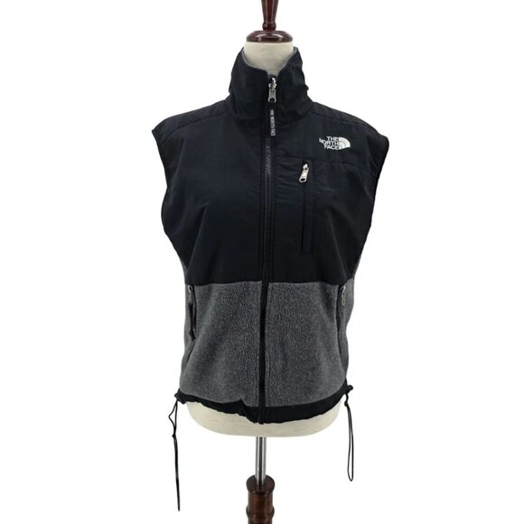 Vintage The North Face Womens XS Vest Denali Fleece Black Gray Zipper Jacket - Picture 12 of 12